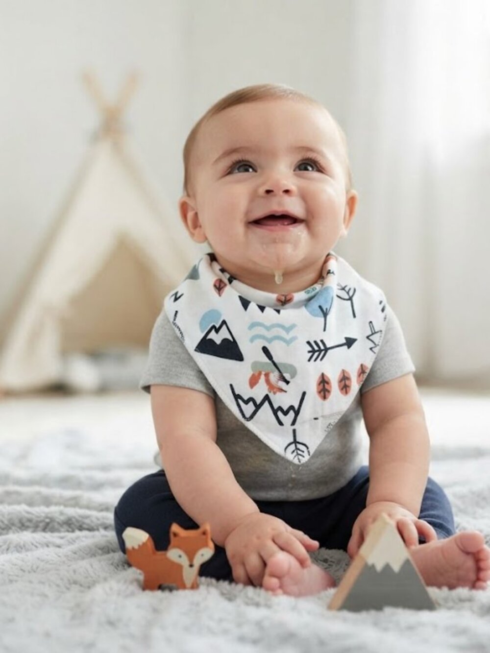 Modern Moments by Gerber Adventure Print Bandana Bib with Snaps